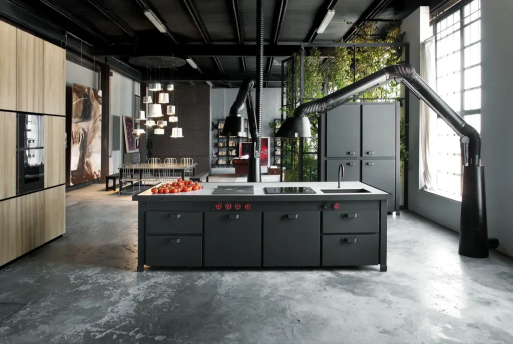 Industrial Modern Kitchen condominium design