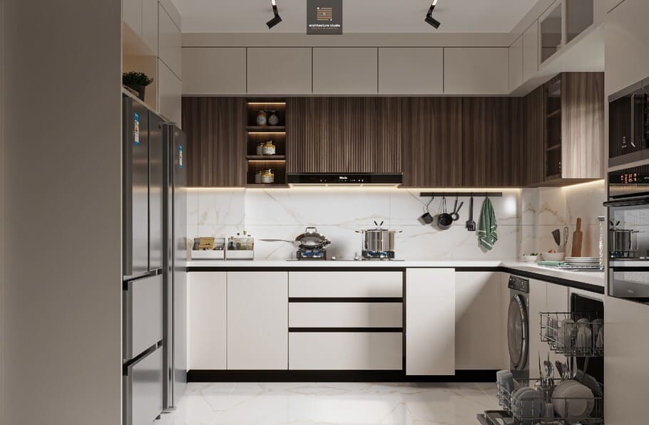 Natural light in the open concept HDB EM kitchen